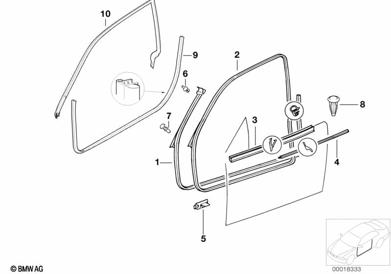 Genuine BMW 51712138958 Front Right Door Seal SCHWARZ | ML Performance EU Car Parts