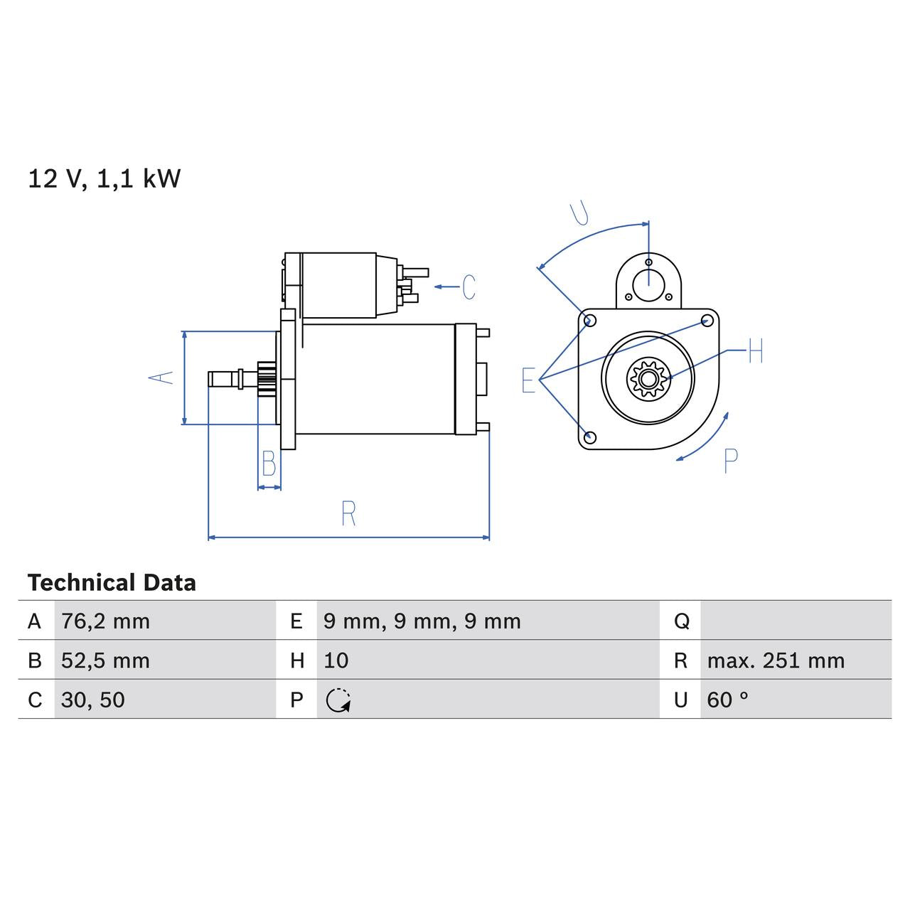 BOSCH 0986016750 Starter