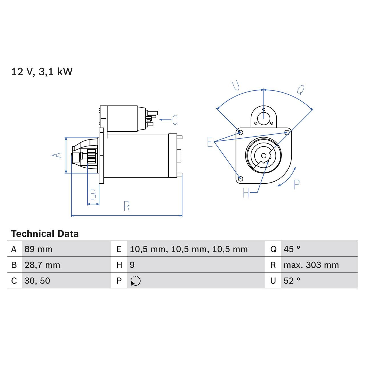 BOSCH 0986016550 Starter
