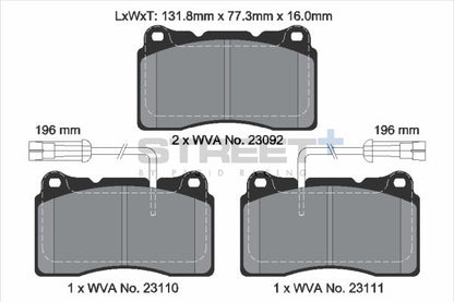 PAGID Racing T8017SP2001 STREET+ Brake Pads
