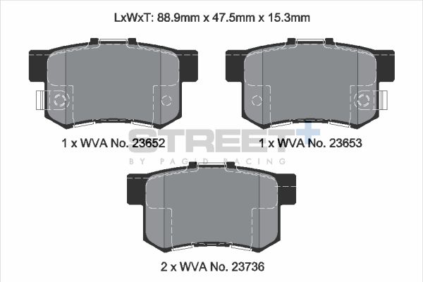 PAGID Racing T8034SP2001 STREET+ Brake Pads