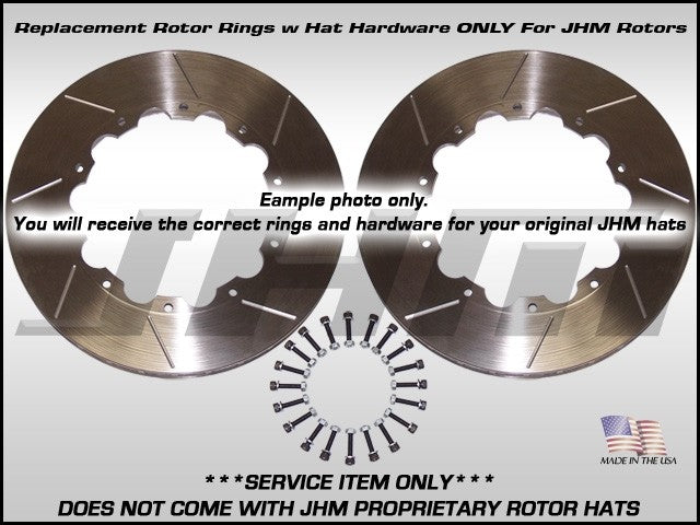 JHM JHM-382x34-RO Front Rotors RINGS ONLY (JHM)-Pair w/ Hat Hardware 382x34 for S6-S8 V10-C5 RS6 BBK-Gen 1 R8 BBK and B8 RS5 BBK **NO CALIPER BOLTS OR SPACERS**