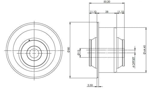 SuperPro SPF5594K MQB FLCA Rear Bush Double OS Suits Alloy Subframe