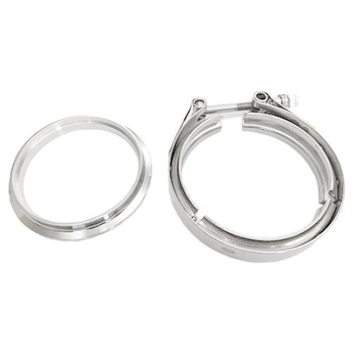 Turbozentrum 182426 Stainless steel V-Band downpipe flange and clamp set for GT40R / GTX4088R (and some GTW models)