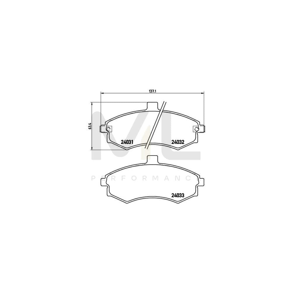 Brembo P 30 020 Brake Pad Set With Acoustic Wear Warning | ML Performance Car Parts