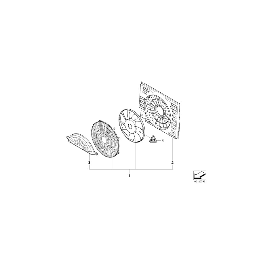 Genuine BMW 64546946373 E65 Compression Shroud With Fan (Inc.  & 745d) | ML Performance EU Car Parts