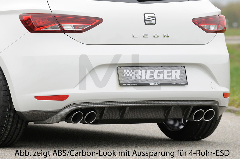 Rieger 00027017 SEAT 5F Leon Rear Diffuser 1 | ML Performance EU Car Parts