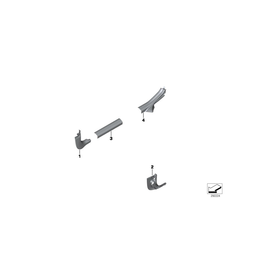 Genuine BMW 51477982381 Cover Molding, Sill, Rear Inner Left AMAROBRAUN (Inc. 640dX, 650iX & 640i) | ML Performance EU