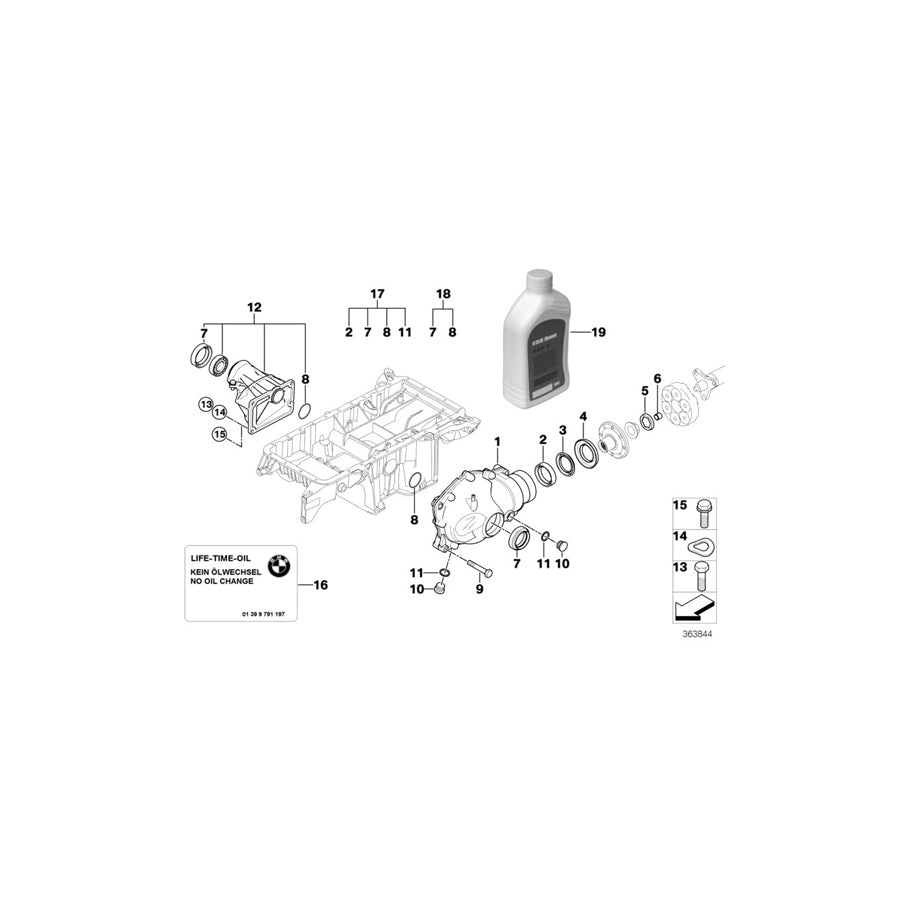 Genuine BMW 31507500797 E46 E83 At-Front Differential I=42:13=3,23 (Inc. 325xi & X3 3.0sd) | ML Performance EU Car Parts