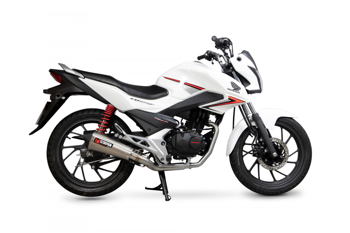 Scorpion RHA182SYSSEO Honda CB125 F Serket Taper Full System - Brushed Stainless Steel Sleeve | ML Performance EU EU