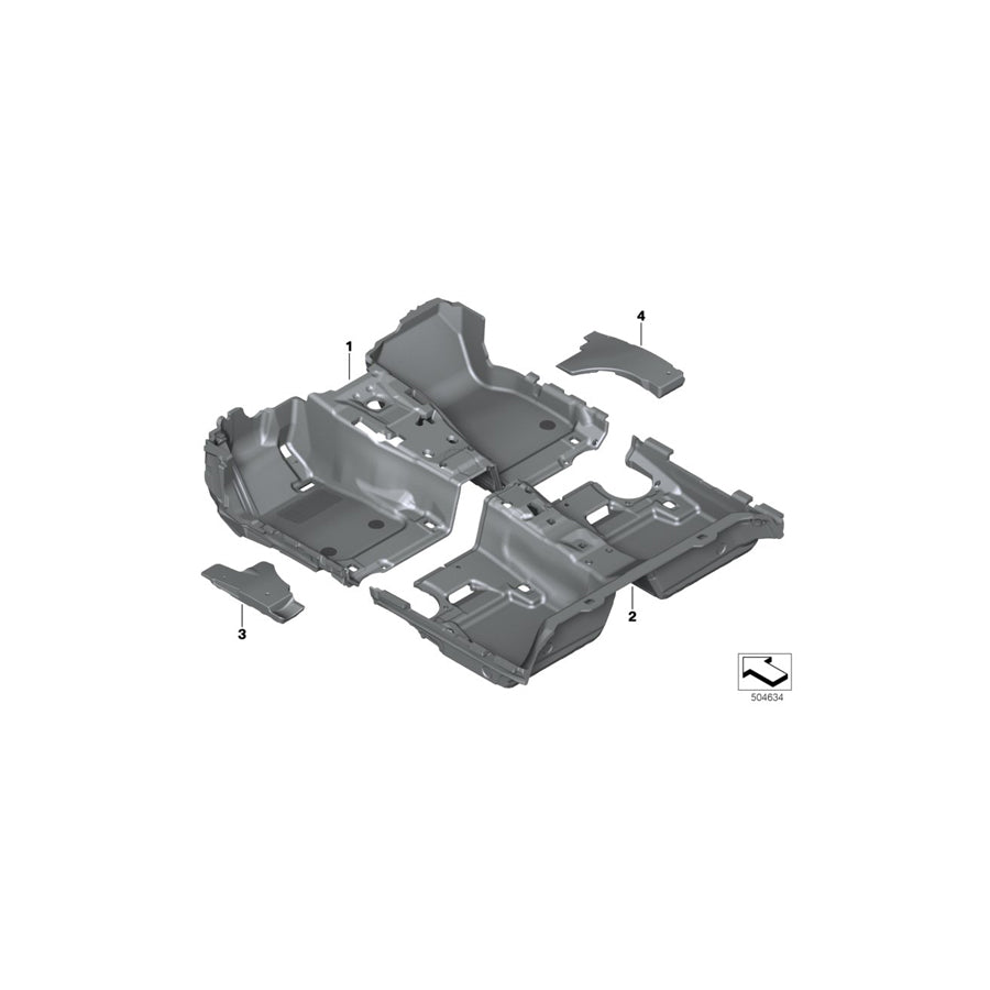 Genuine BMW 51477943349 G20 G21 Floor Trim Cover, Front SCHWARZ (Inc. 318d, 330e & 320iX) | ML Performance EU