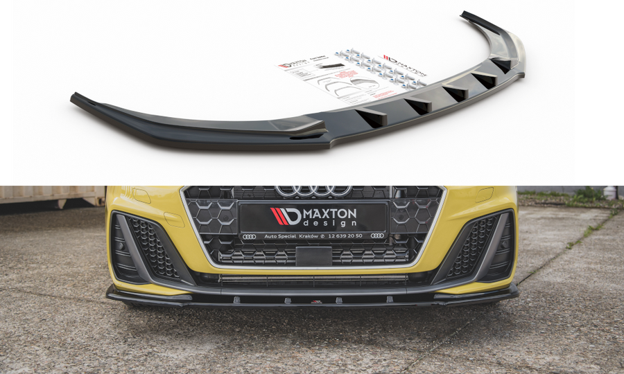 Maxton Design AU-A1-GB-SLINE-FD1T Front Splitter V.1 Audi A1 S-Line GB | ML Performance UK Car Parts