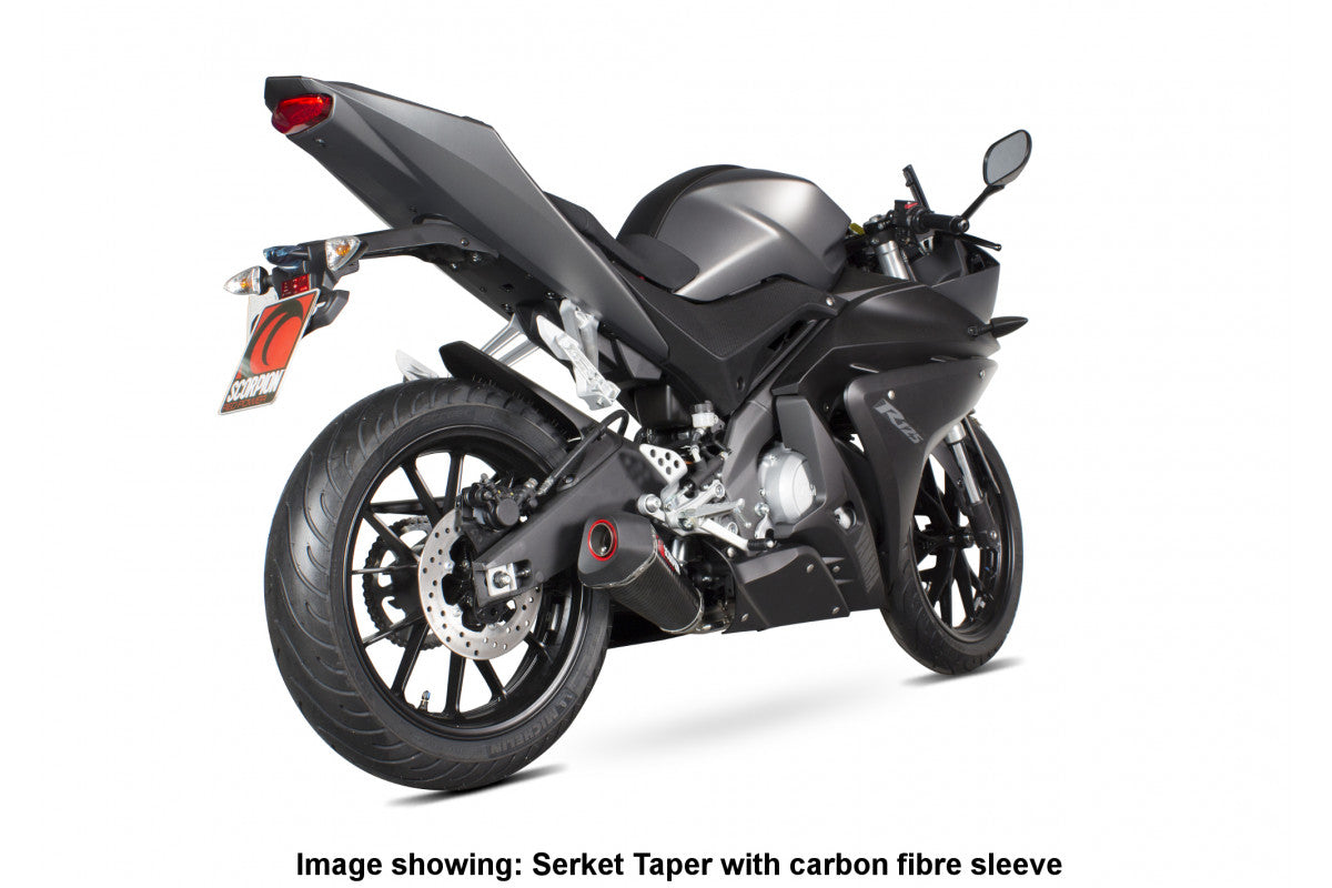 Scorpion RYA95SYSSEO Yamaha YZF-R125 Serket Taper Full System - Brushed Stainless Steel Sleeve | ML Performance EU EU