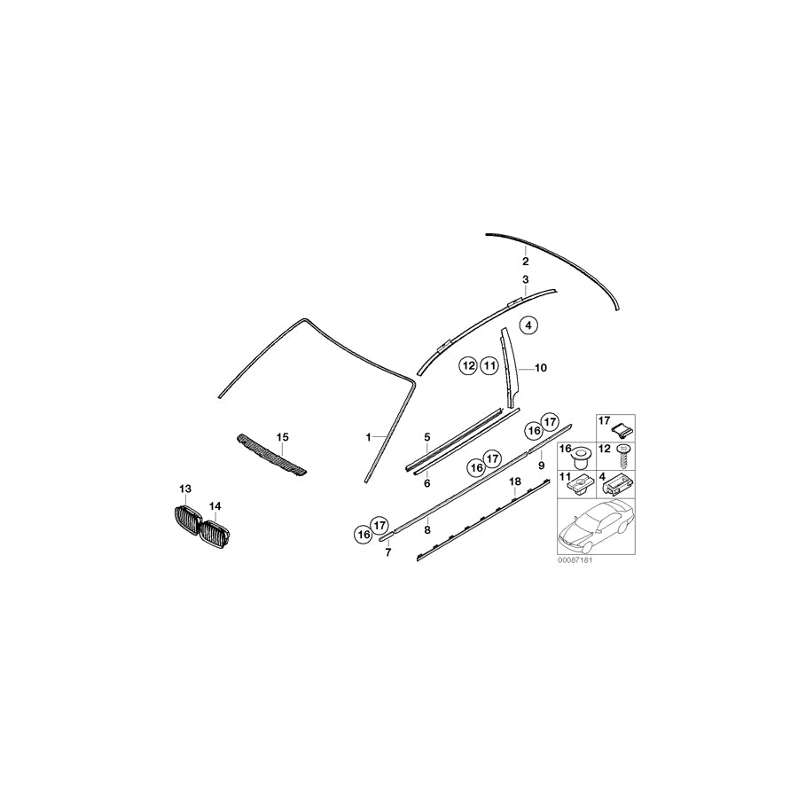Genuine BMW 51137026367 E46 Fixing Clamp Left BLAU (Inc. 318ti, 325ti & 320td) | ML Performance EU Car Parts