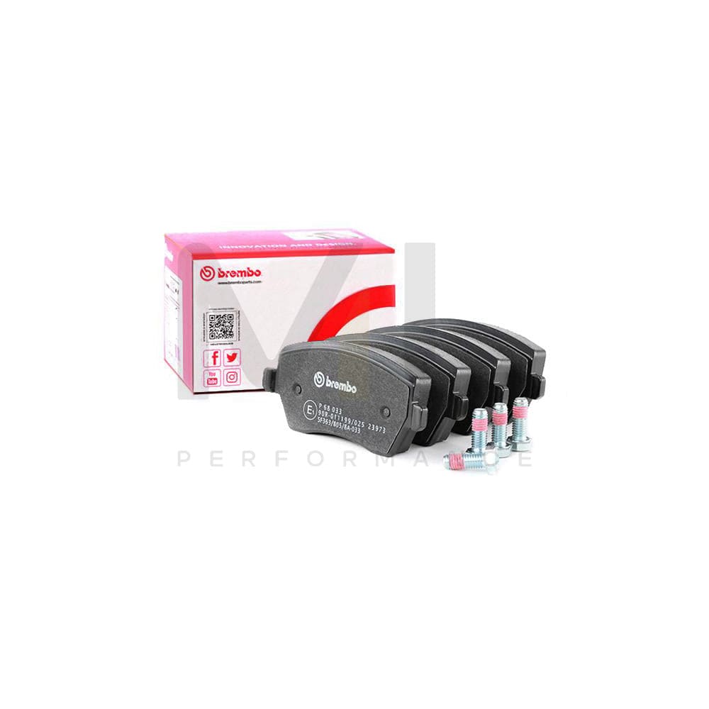 Brembo P 68 033 Brake Pad Set Excl. Wear Warning Contact, With Brake Caliper Screws | ML Performance Car Parts