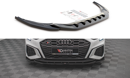 Maxton Design AU-A3-8Y-SLINE-FD4T Front Splitter V.4 Audi S3 / A3 S-Line 8Y | ML Performance UK Car Parts