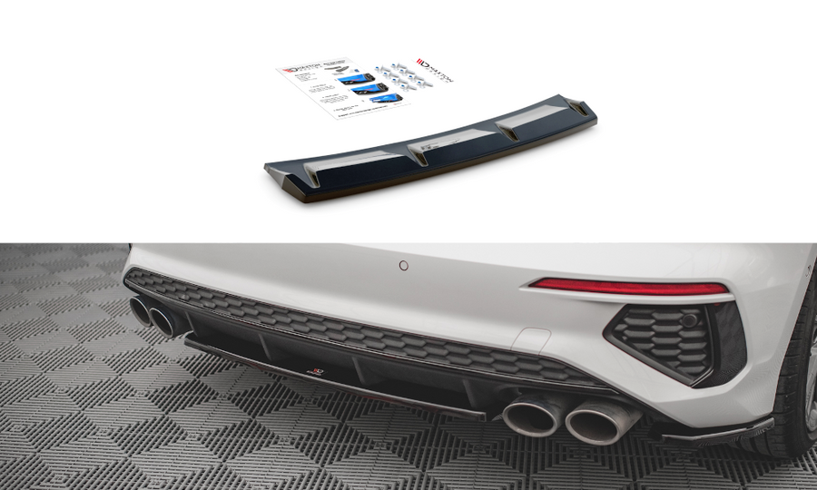 Maxton Design AU-A3-8Y-SLINE-RD3T Central Rear Splitter Audi S3 8Y Sportback | ML Performance UK Car Parts