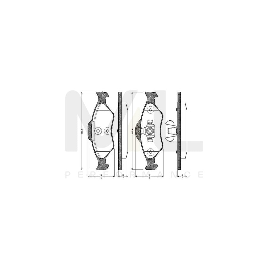 Bosch 0986Tb2374 Brake Pad Set Excl. Wear Warning Contact, With Accessories | ML Performance Car Parts