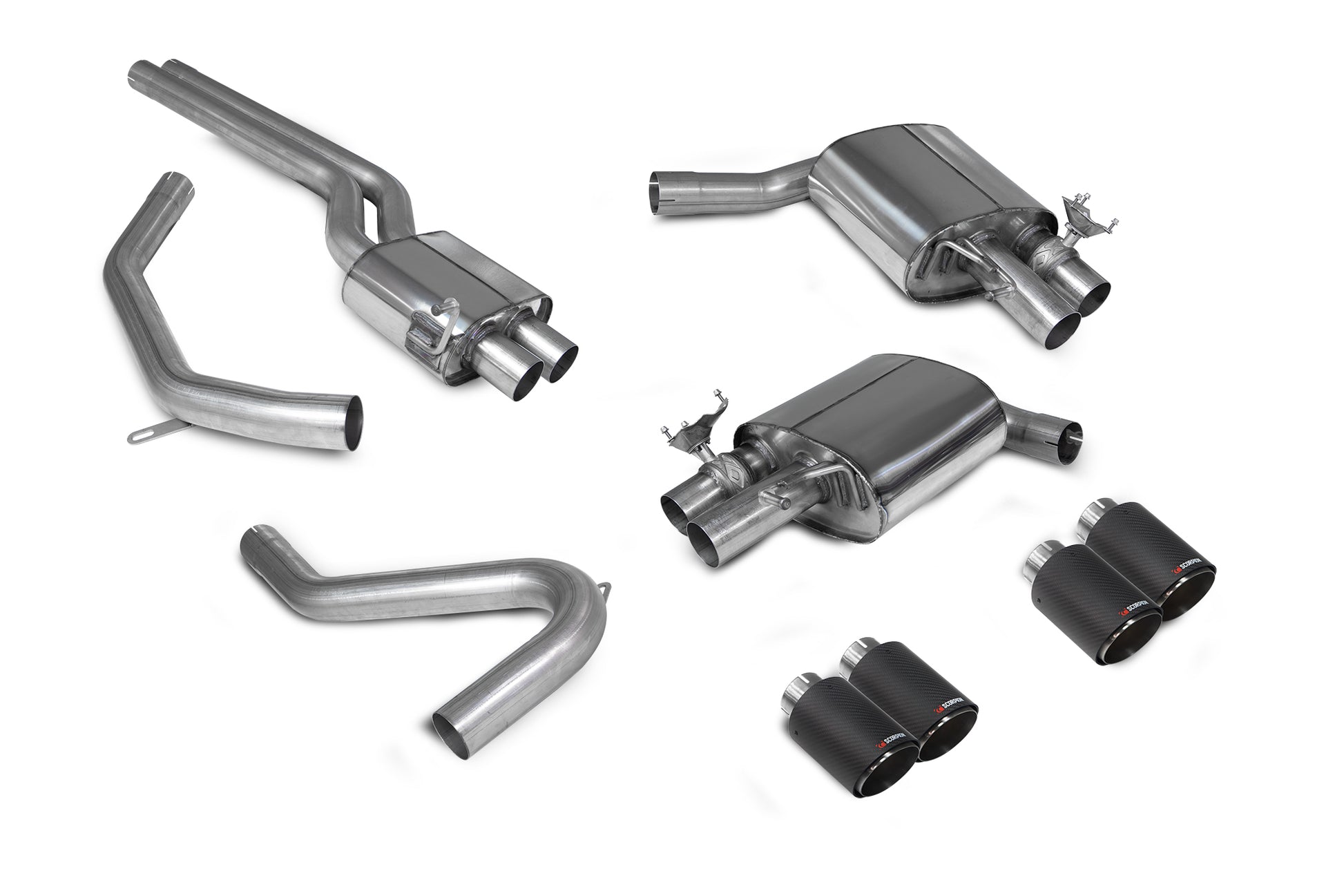 Scorpion SAU088CF Audi S4 B9 Resonated Half System | ML Performance EU EU