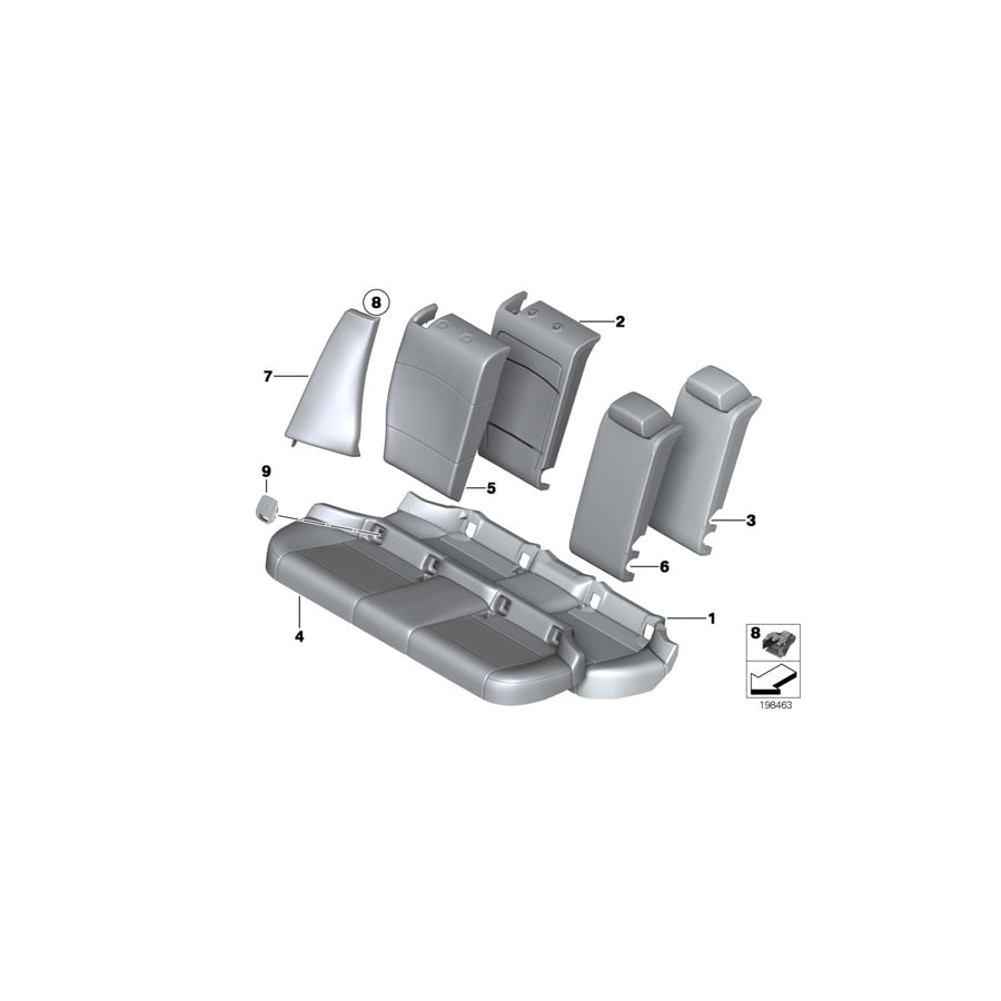 Genuine BMW 52202992395 E84 Side Finisher, Leather, Left SCHWARZ (Inc. X1 35iX, X1 18d & X1 16i) | ML Performance EU Car Parts