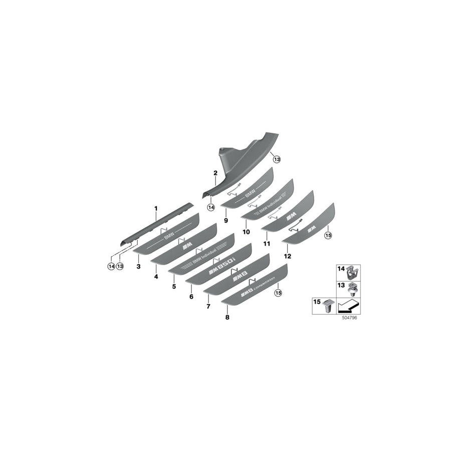 Genuine BMW 51479493081 F93 G16 Cover Strip, Interior Entrance ELFENBEINWEISS (Inc. 840dX, 840i & M8) | ML Performance EU