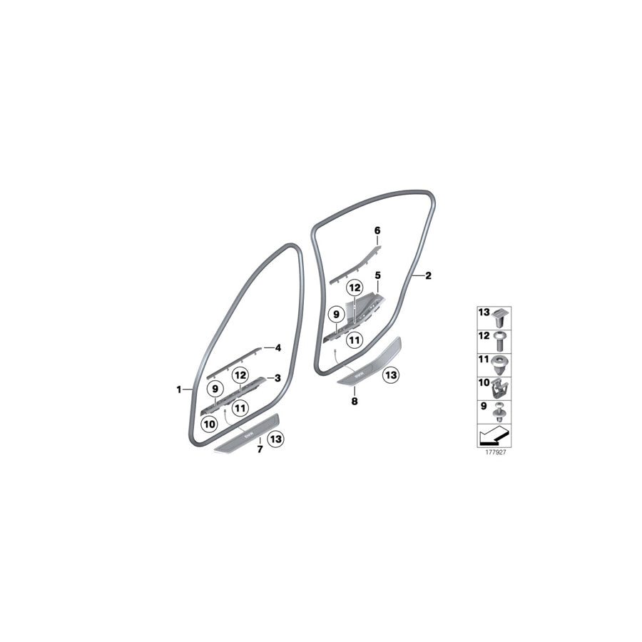 Genuine BMW 51479172758 F01 F04 F02 Cover, Trim Strip, Front Right OYSTER (Inc. 760Li, 730Ld & Hybrid 7L) | ML Performance EU