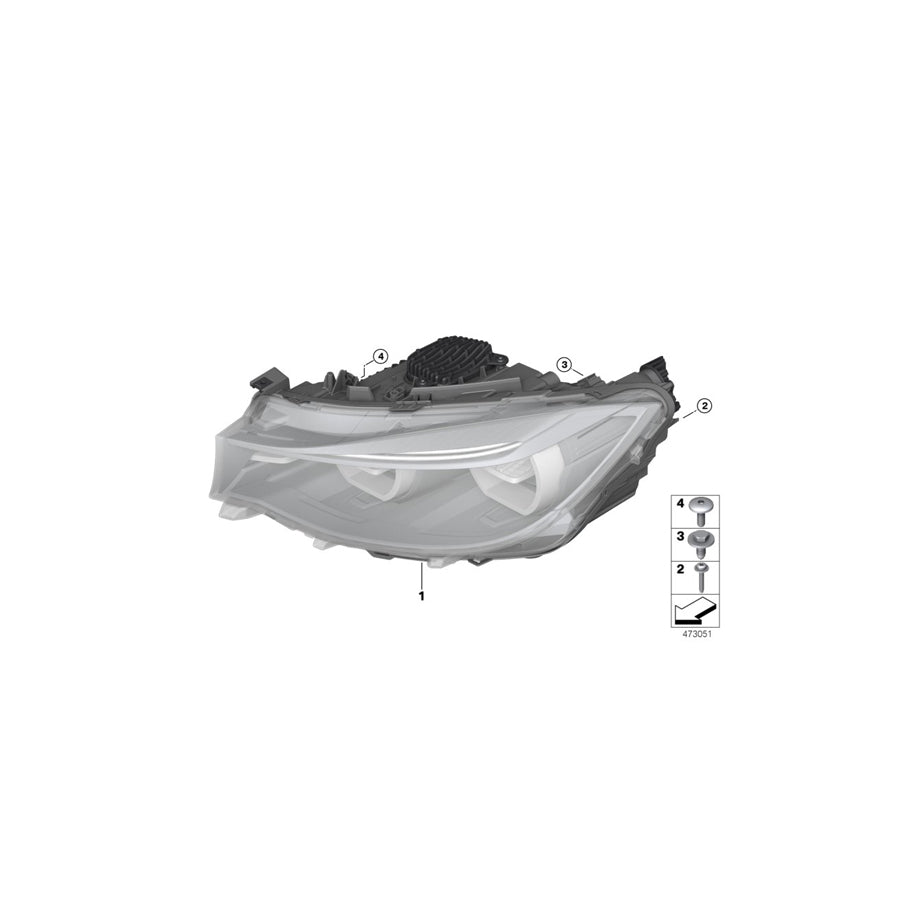 Genuine BMW 63117470418 F34 Headlight With Led Technology, Right (Inc. 330iX & 340iX) | ML Performance EU