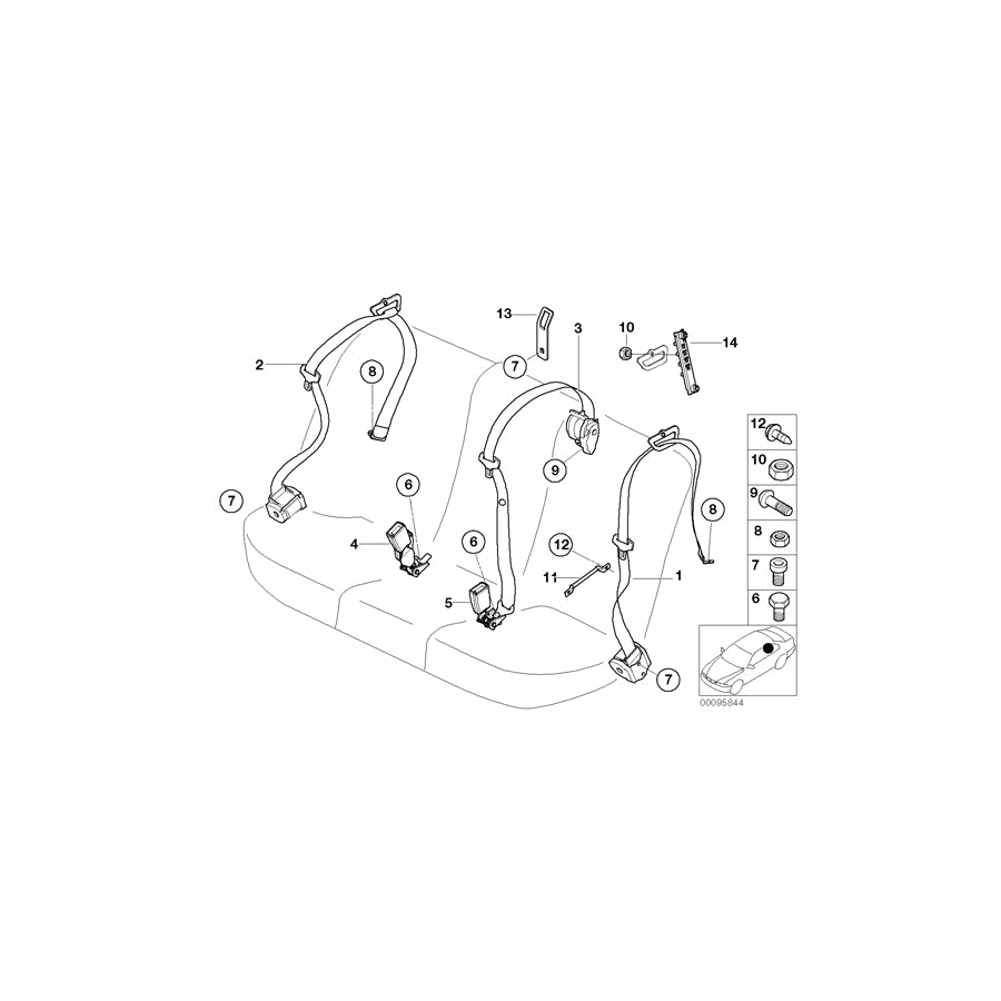 Genuine BMW 72117052806 E53 Belt Support (Inc. X5 4.6is, X5 4.4i & X5 4.8is) | ML Performance EU Car Parts