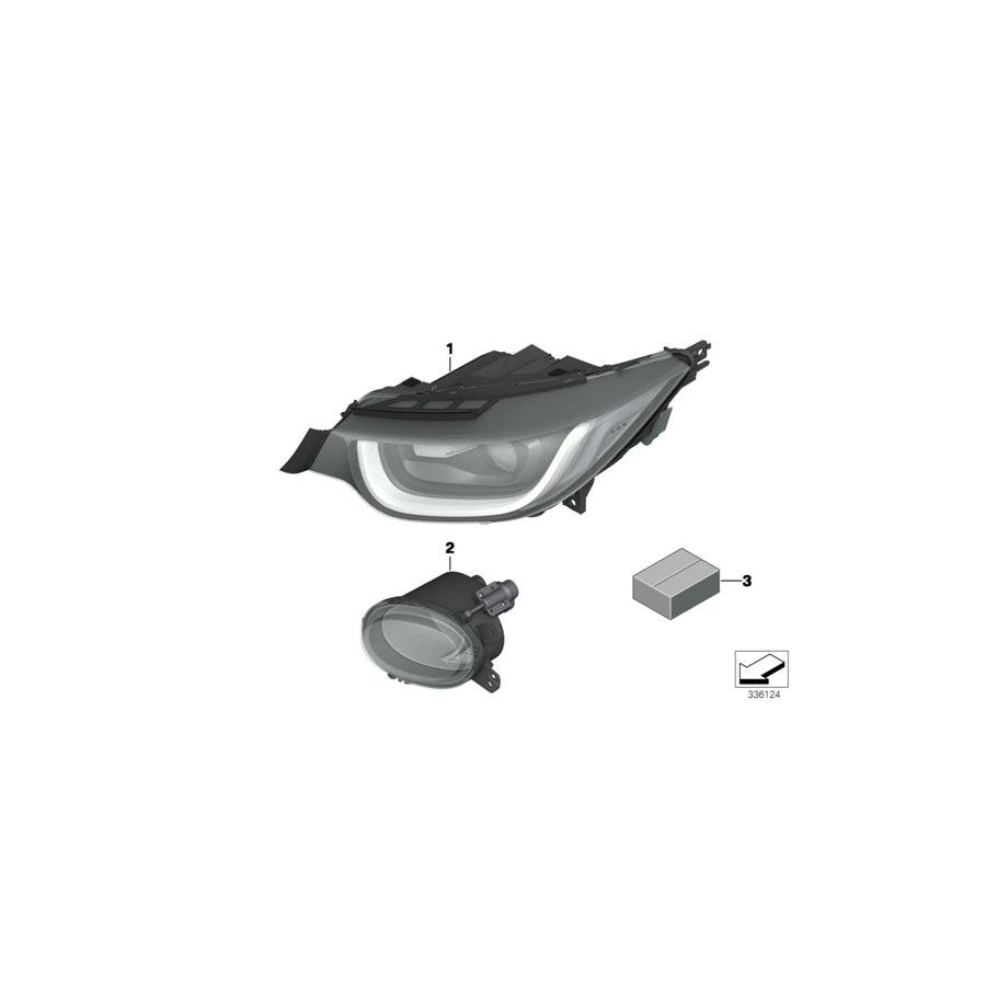 Genuine BMW 63117448392 I01 Headlight With Led Technology, Right (Inc. i3 60Ah, i3 94Ah & i3 60Ah Rex) | ML Performance EU