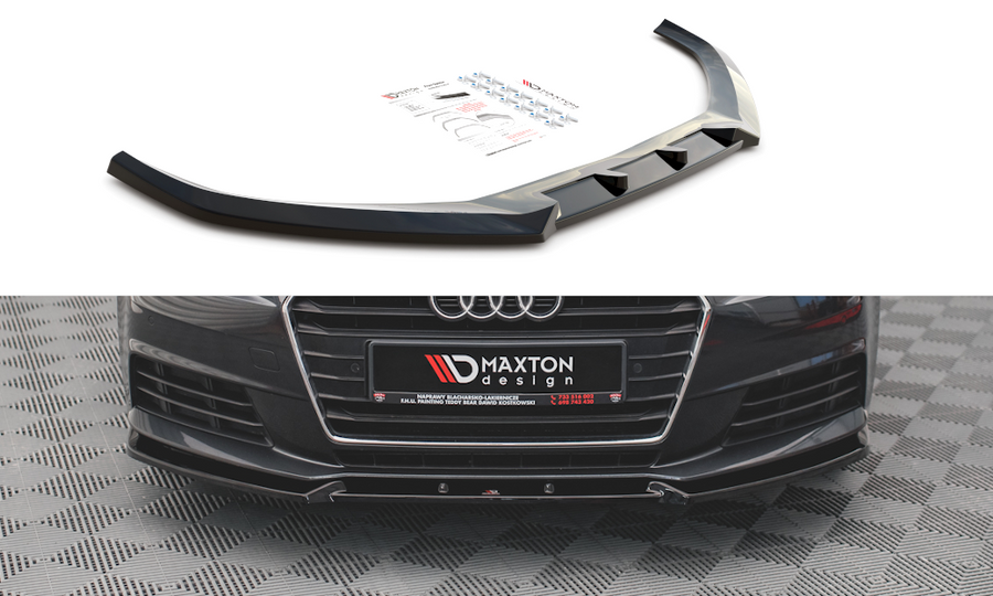 Maxton Design AU-A4-B9-FD2T Front Splitter V.2 Audi A4 B9 | ML Performance UK Car Parts