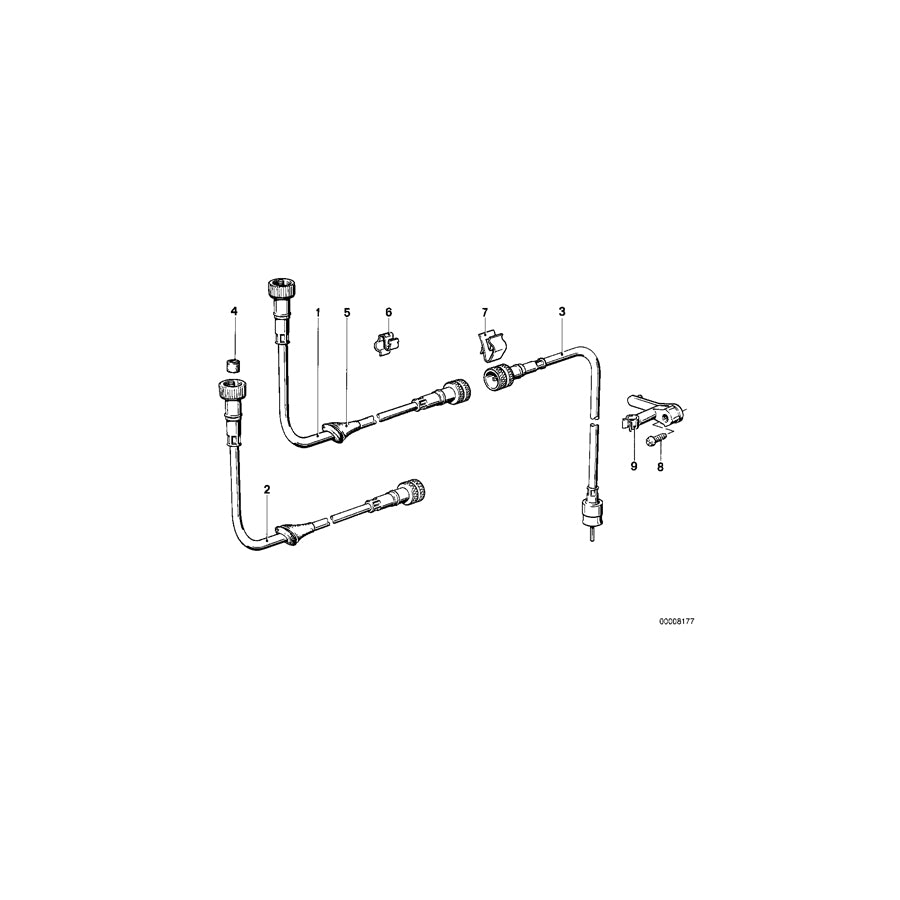 Genuine BMW 62121362341 E24 Speedo Cable Upper Part (Inc. 633CSi, 630CSi & 3.0Si) | ML Performance EU Car Parts