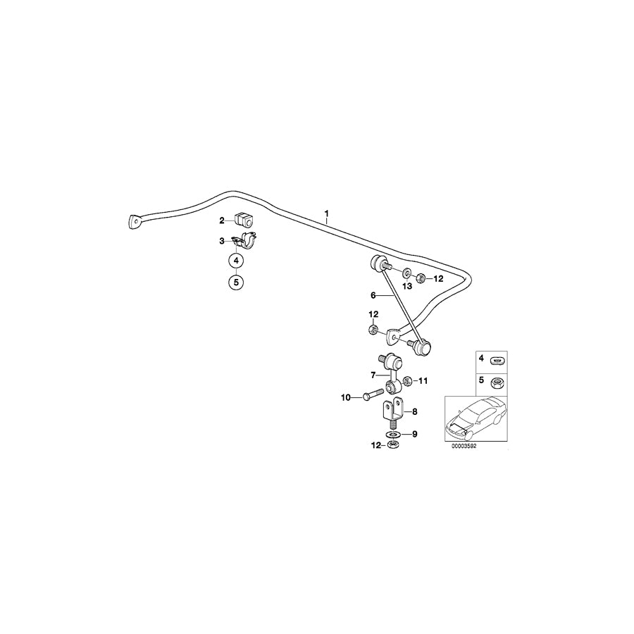 Genuine BMW 31351140224 E36 Stabilizer Rubber Mounting D=27MM (Inc.  & 316i) | ML Performance EU Car Parts