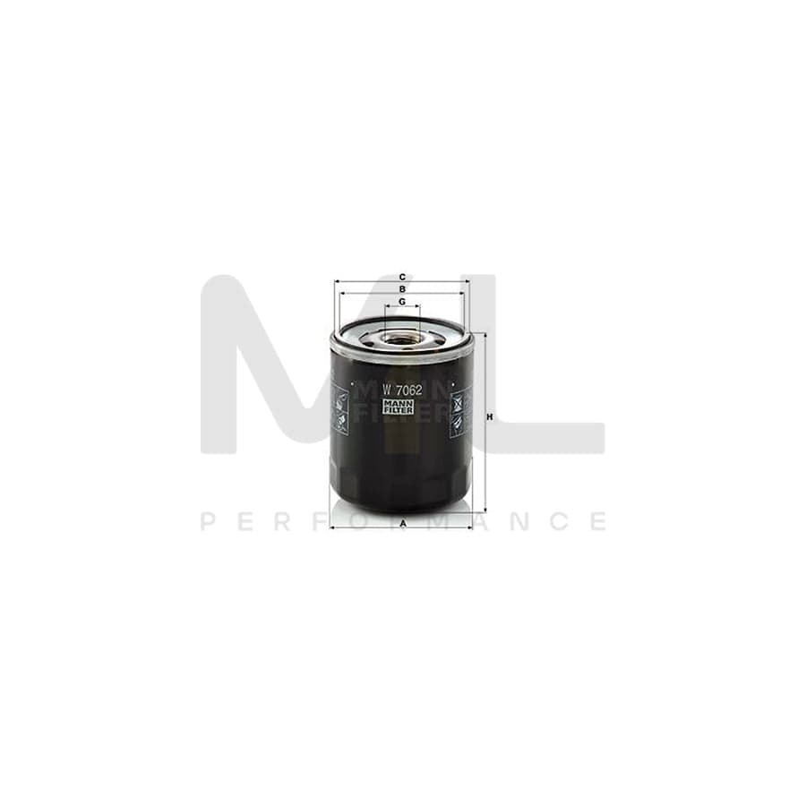 MANN-FILTER W 7062 Oil Filter Spin-on Filter | ML Performance Car Parts