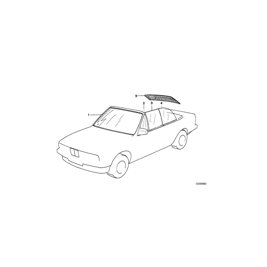 Genuine BMW 51361929822 E30 Side Window Clear Right (Inc. 325i, 320i & 318i) | ML Performance EU Car Parts