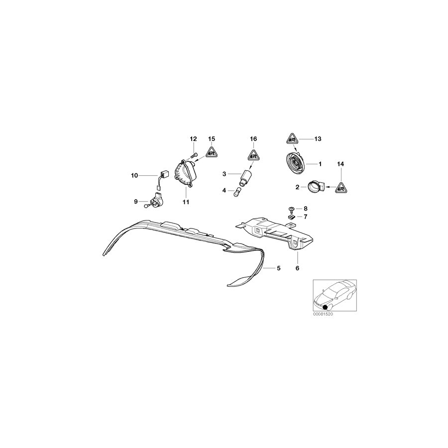 Genuine BMW 63122161631 E53 Covering Cap, Low Beam, Left (Inc. X5 4.4i, X5 3.0i & X5 4.6is) | ML Performance EU