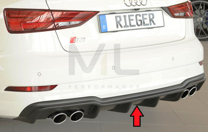 Rieger 00056825 Audi 8V S3 Rear Diffuser 1 | ML Performance EU Car Parts