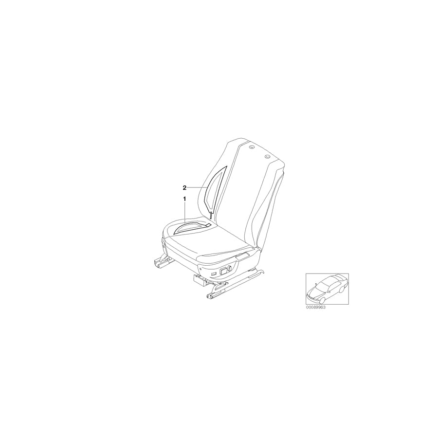 Genuine BMW 52102698280 E39 Side Finisher, Seat Heating, Front Right (Inc.  & M5) | ML Performance EU Car Parts