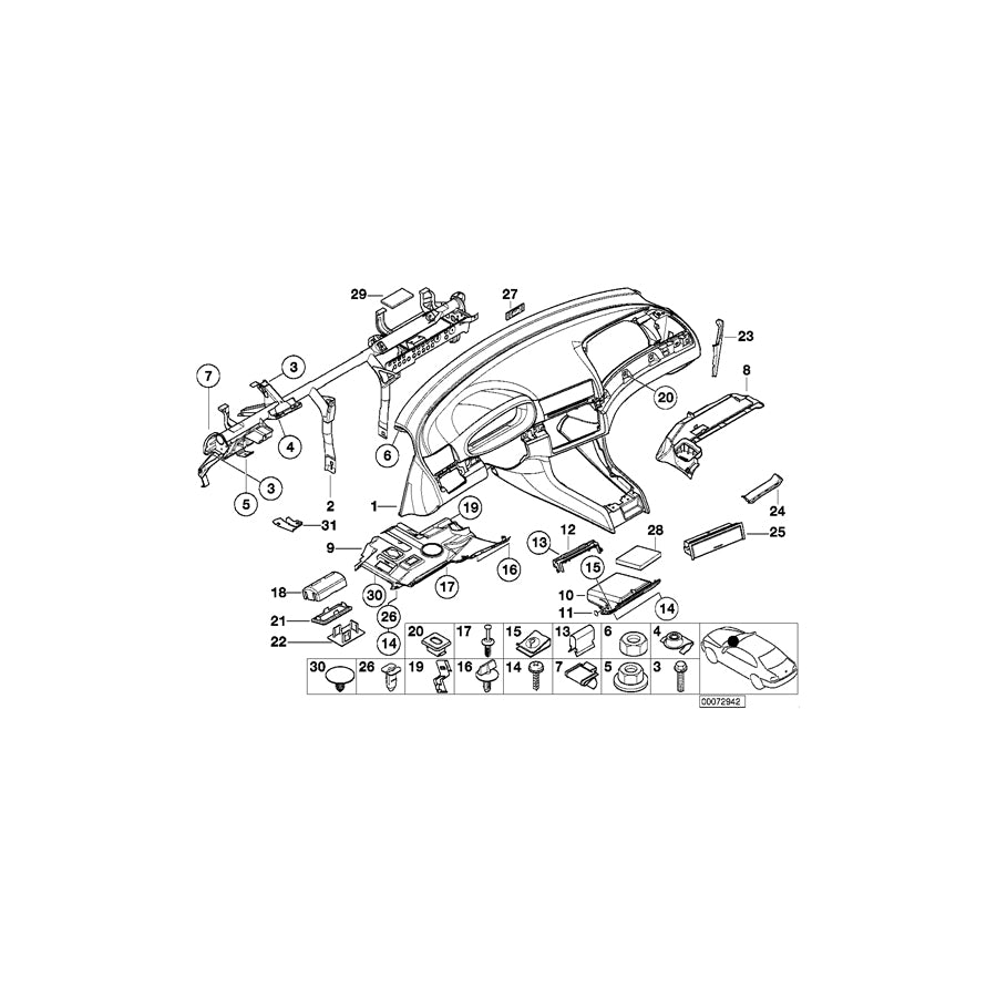Genuine BMW 51457029436 E46 Fixing Clamp Right (Inc. 318ti, 328i & 323i) | ML Performance EU Car Parts