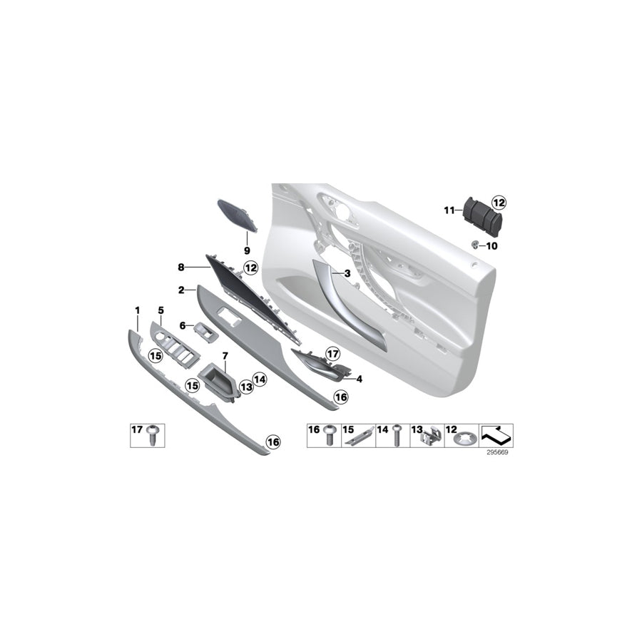 Genuine BMW 51417401672 F06 Interior Handle, Upper Part, Right COGNAC (Inc. 650iX 4.0, 650iX 4.4 & 640iX) | ML Performance EU Car Parts