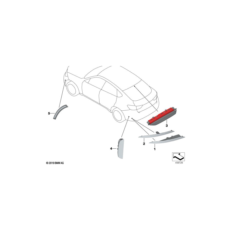 Genuine BMW 63257375662 Third Stoplamp EVERESTGRAU (Inc. X6 50iX 4.0, X6 40dX & X6 35i) | ML Performance EU