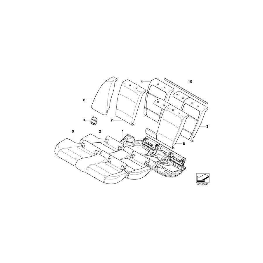 Genuine BMW 52209119119 E90 Cover Backrest Cloth Right GRAU (Inc. 325i, 328i & 335xi) | ML Performance EU Car Parts