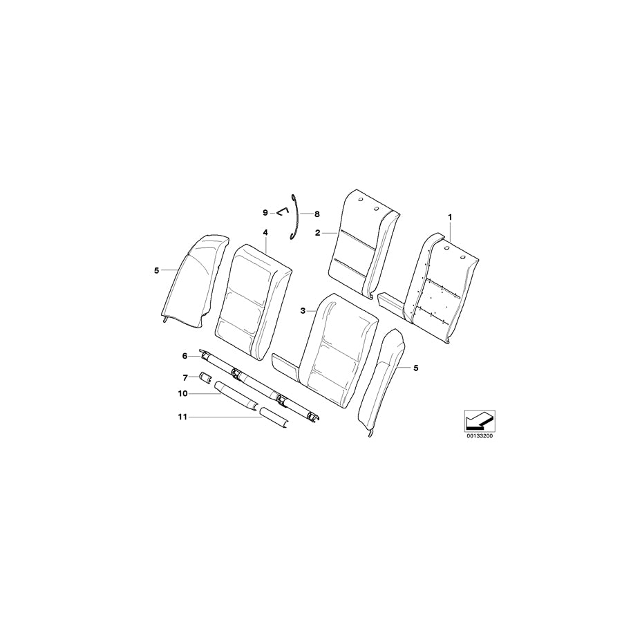 Genuine BMW 52207076530 E60 E60 Side Finisher, Leather, Right GRAU (Inc. 520d, 528xi & 523i) | ML Performance EU Car Parts