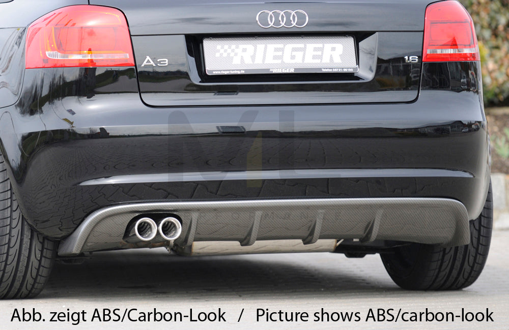 Rieger 00056766 Audi 8P A3 Rear Diffuser 1 | ML Performance EU Car Parts