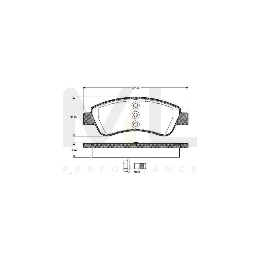 Bosch 0986Tb2830 Brake Pad Set Excl. Wear Warning Contact | ML Performance Car Parts