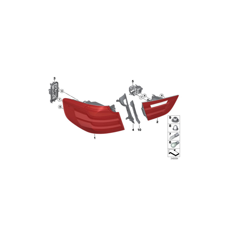 Genuine BMW 63217286039 F34 Rear Light In The Side Panel, Left (Inc. 335iX, 328i & 328iX) | ML Performance EU