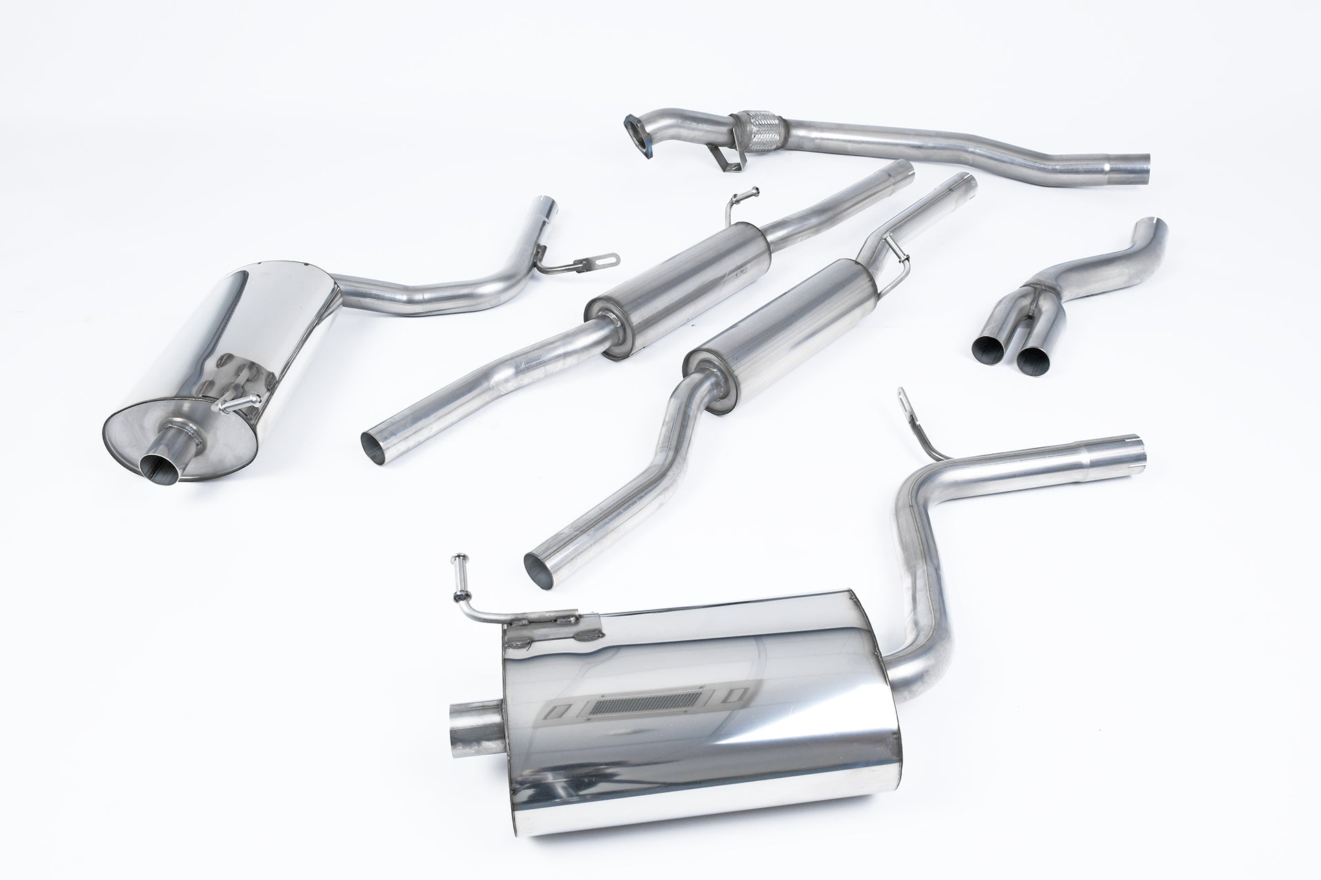 MillTek SSXAU033 Audi A4 Cat-Back Exhaust with 90mm Detachable Trims