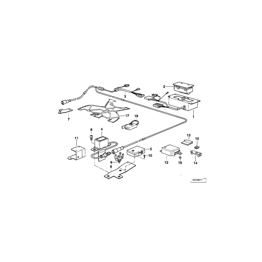 Genuine BMW 61128356000 E34 E32 Wiring Airbag Front Sensor (Inc. 524td, 735iL & 525i) | ML Performance EU Car Parts