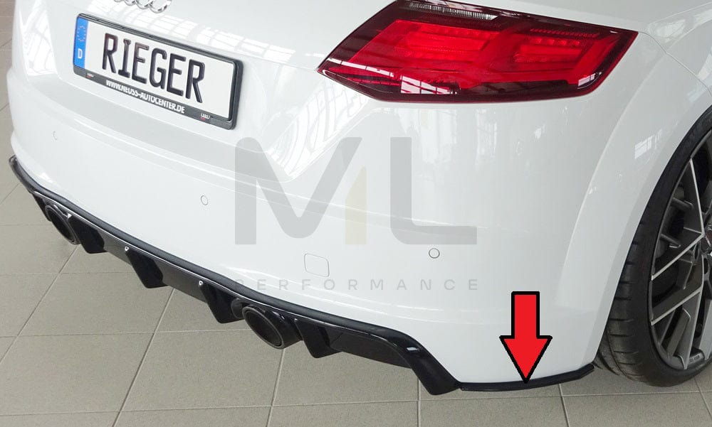 Rieger 00055178 Audi 8J-FV 8S Rear Side Splitter (TT & TTS) 3 | ML Performance EU Car Parts