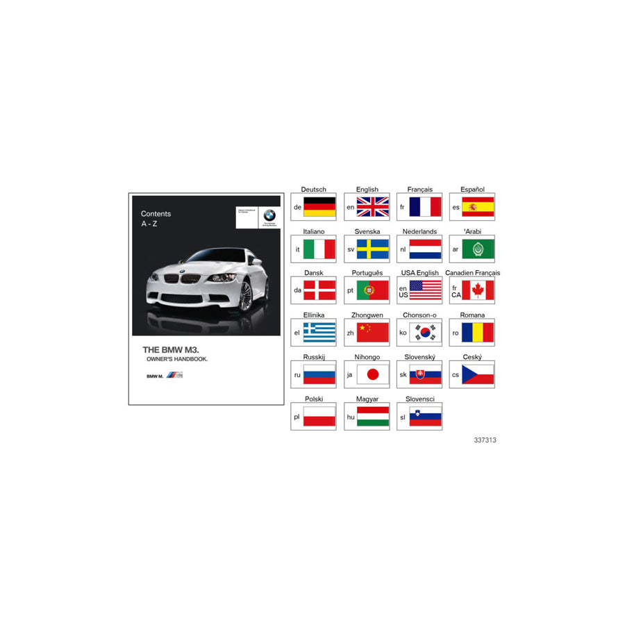Genuine BMW 01402605619 E92 E93 Owner's Manual For E92, E93 M3 W. Idrive EN US, MJ 2011 (Inc. M3) | ML Performance EU