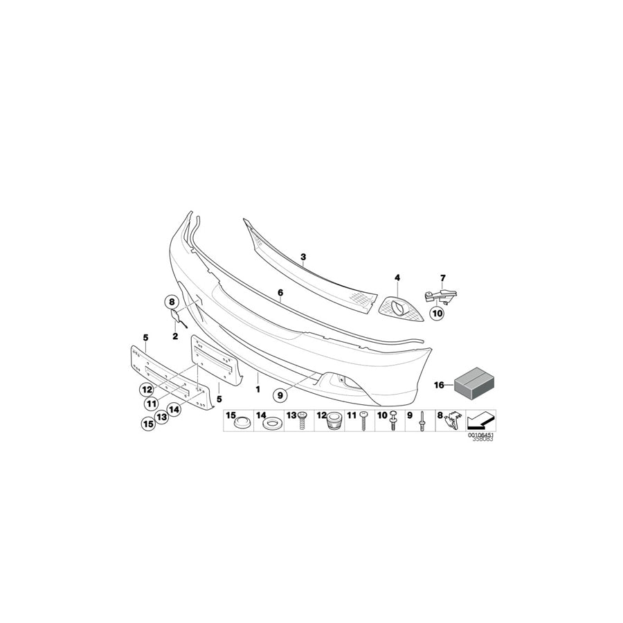 Genuine BMW 51117110217 E46 Base, Licence Plate Primed (Inc. 320Ci, 325Ci & 330Cd) | ML Performance EU Car Parts